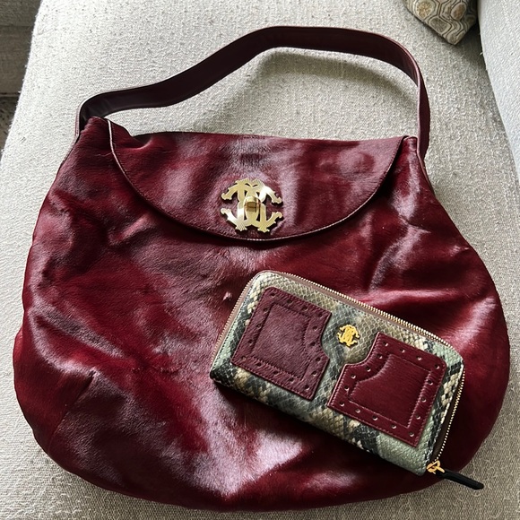Roberto Cavalli | Bags | Roberto Cavalli Hobo Bag And Wallet | Poshmark